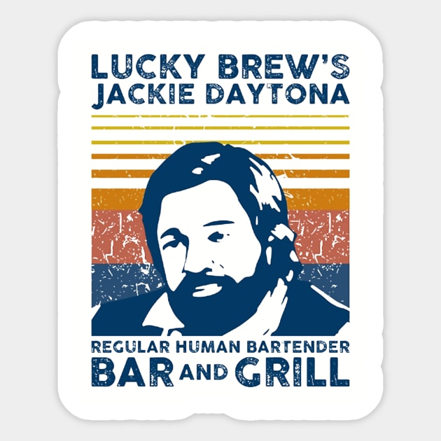 Jackie Daytona,Lucky Brew's Bar and Grill , What We Do In The Shadows Fan Sticker by FitMeClothes96